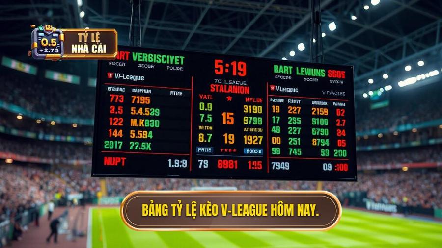 Bảng tham khảo tỷ lệ kèo V-League hôm nay (Minh họa)