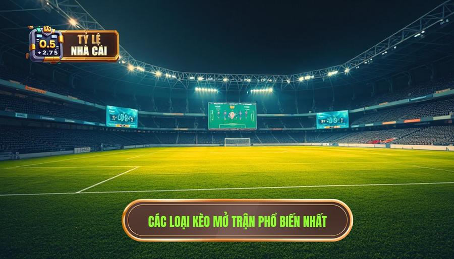 Các loại kèo mở trận hôm nay phổ biến nhất